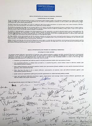 Launch and Signature of the pledge on Equal Representation in Arbitration