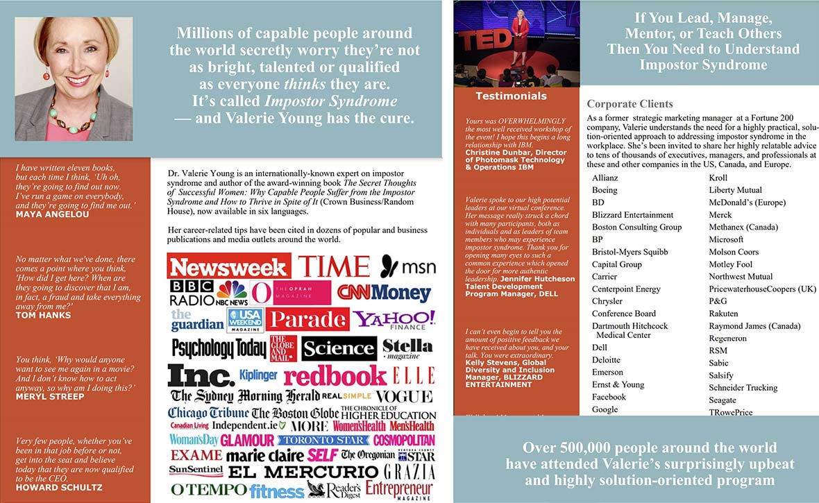 Dr. Valerie Young flyer